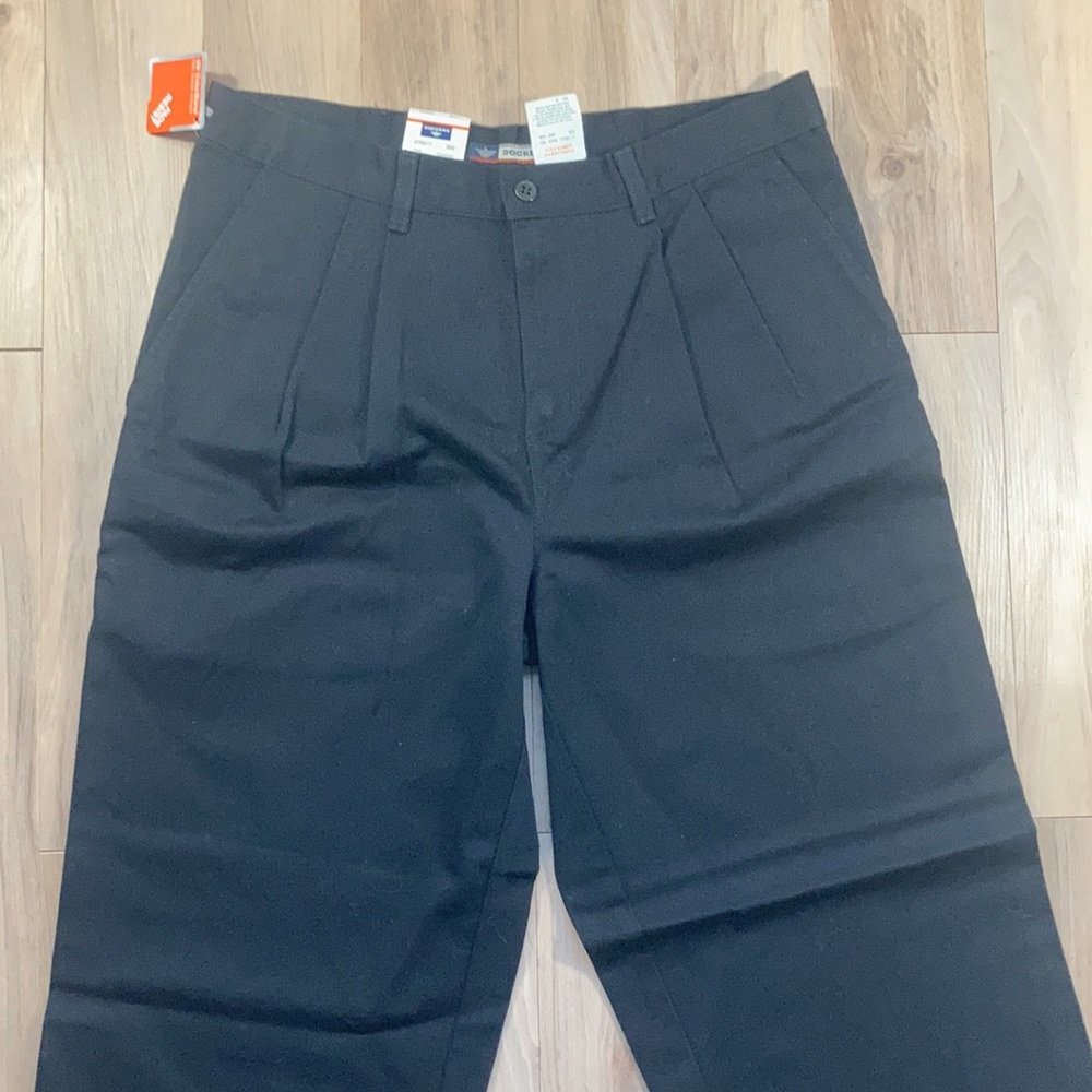 Dockers pleated 100% cotton black pant size 31  Husky - Picture 5 of 12